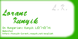 lorant kunyik business card